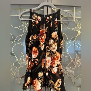 WHBM Printed Mock Neck Halter floral top